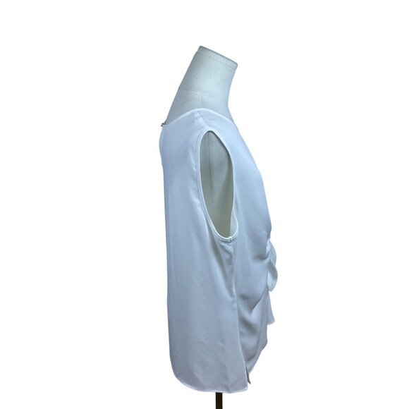 Liz Claiborne Womens White Sleeveless Top With Front Tie Detail Size L - Picture 4 of 10